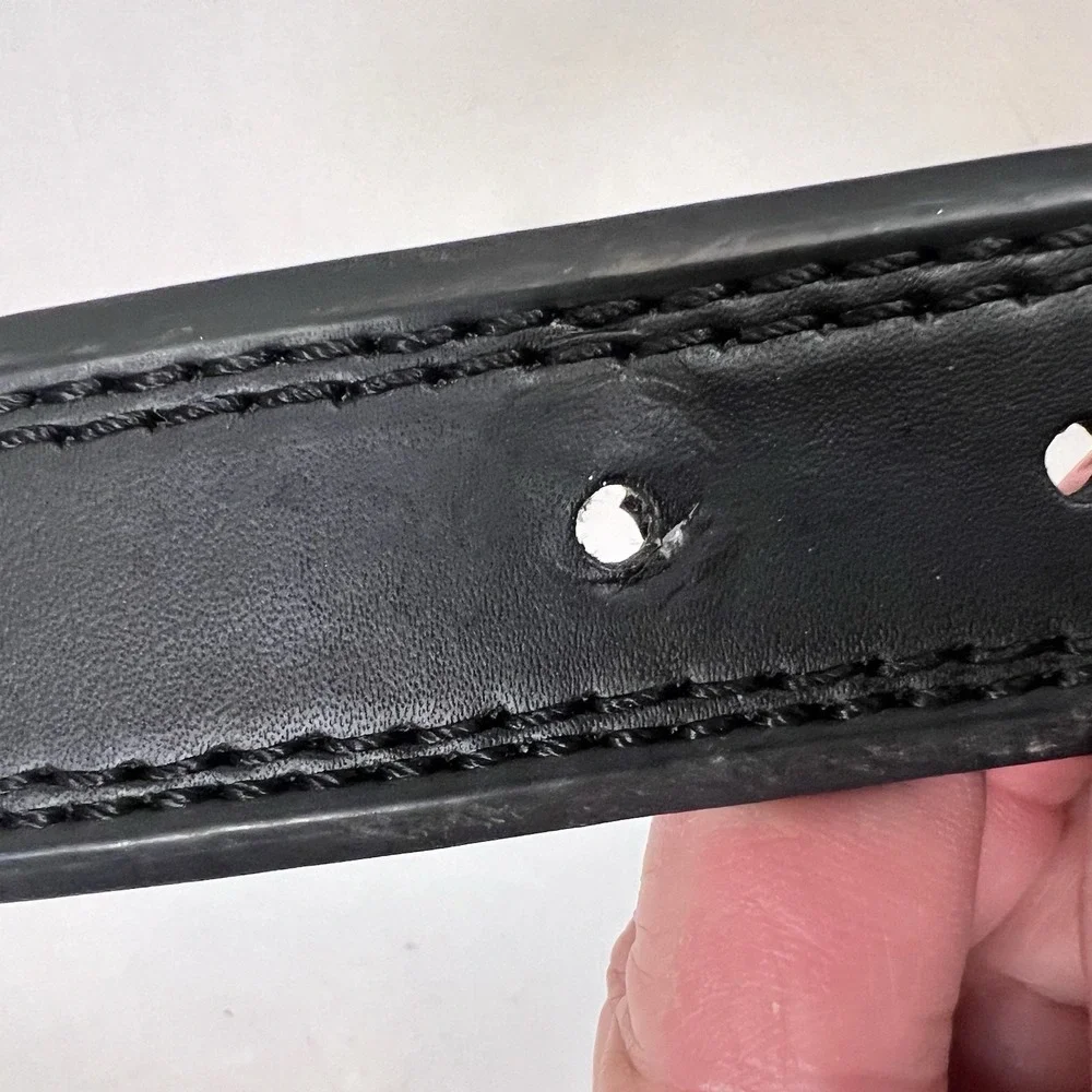Beverly Hills Polo Club Belt‎ Size 32 / 34 Black Leather Silver Buckle New